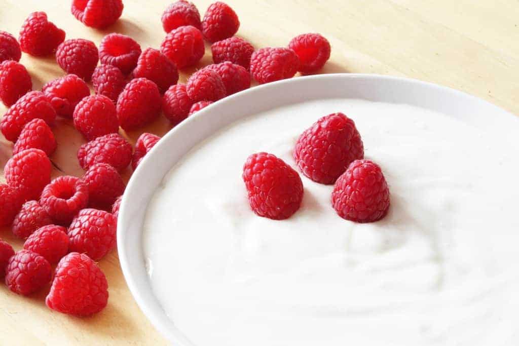 yoghurt maken frambozen